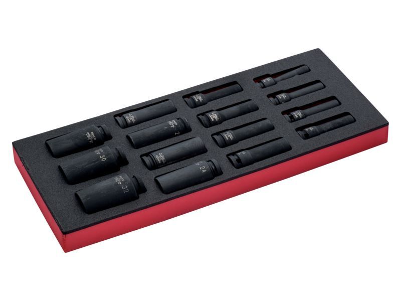Produktbild Fit&Go 1/3 Schaumstoffeinlage 1/2" Satz Kraft-Steckschlüssel-Einsätze, lang – 15 bild 2