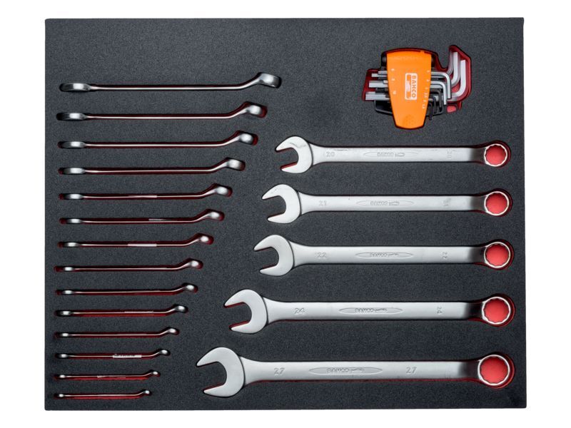 Produktbild Bahco Fit&Go 3/3 Schaumstoffeinlage Satz Ring-Maulschlüssel gekröpft 28 Teile