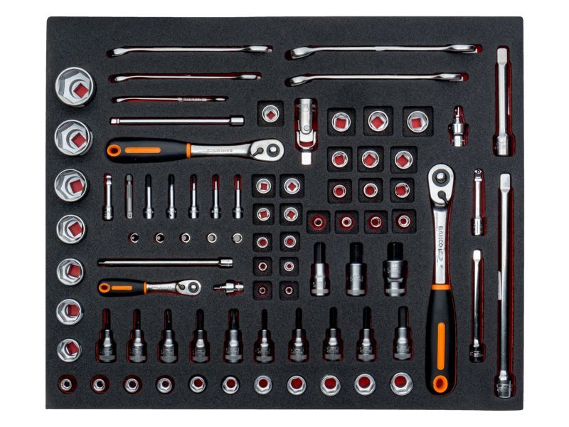 Produktbild Bahco Fit&Go 3/3 Einlage Standard Kombinationsschlüssel Steckschlüsselsatz 83 Teile