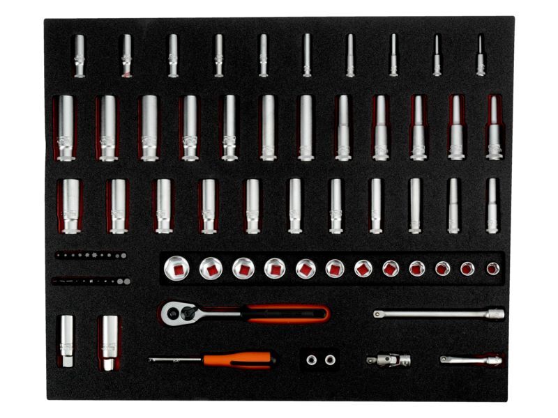 Produktbild Fit&Go 3/3 Schaumstoffeinlage Satz 1/4"- und 3/8"-Steckschlüssel-Einsätze, lang  bild 2