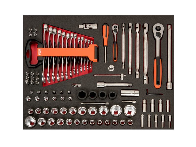 Produktbild Fit&Go 3/3 Werkzeugeinlage mit Steckschlüssel-Satz – 93-teilig bild 2