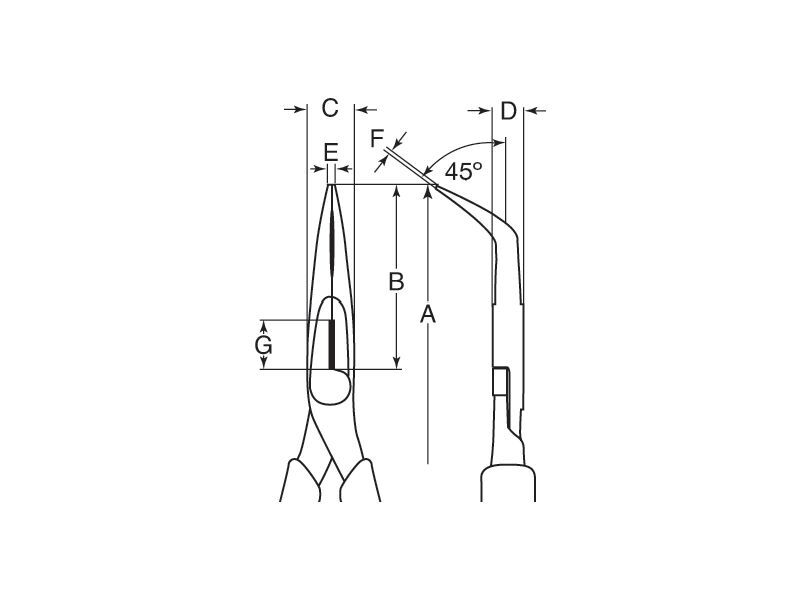Produktbild 45° Flachrundzange, gekröpft mit 2-Komponenten-Griffen, lackiert 160 mm bild 3