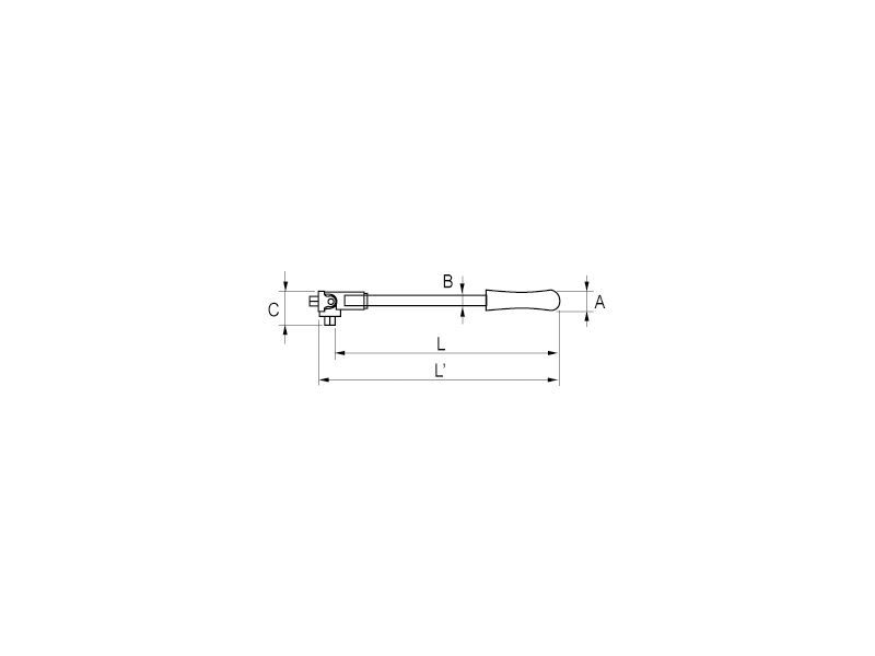 Produktbild 1/2" Gelenkgriff, 375 mm bild 2