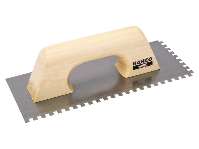 Produktbild Bahco Glättkelle mit Holzgriff 280x130 mm zweiseitig gezahnt