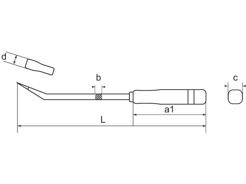 Produktbild Hebeleisen mit flacher, durchgehender Klinge für Hammerarbeiten - 200 mm bild 2