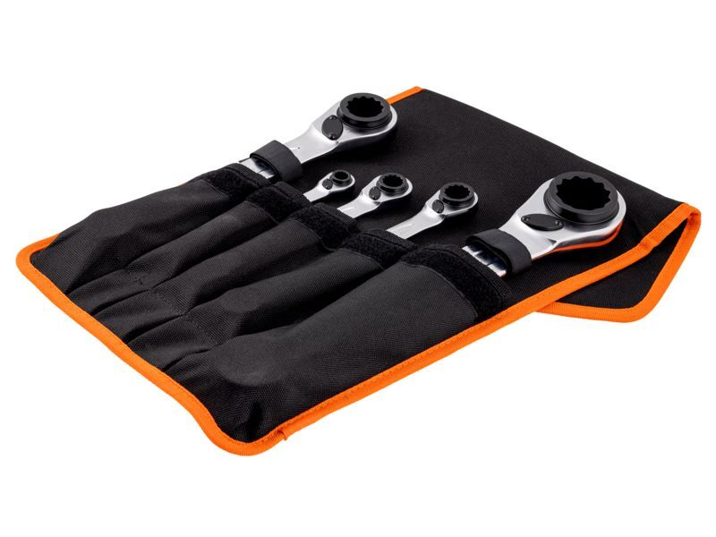 Produktbild Bahco 4 in 1 Knarren Ringschlüsselsatz 5 Teile mit Tasche