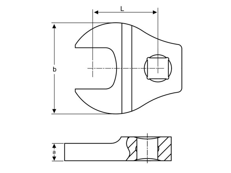 Produktbild 3/8" Krähenfuß-Maulschlüssel mit Vierkantantrieb, 10 mm bild 3