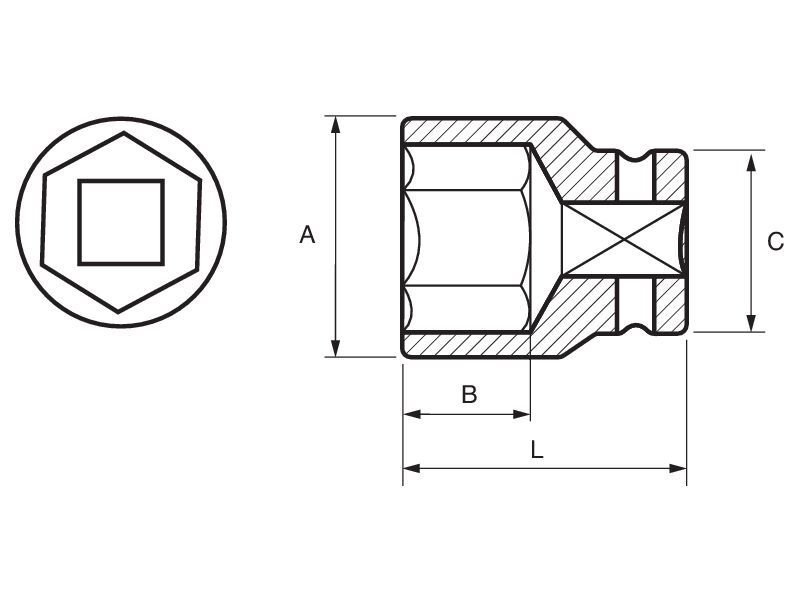 Produktbild 3/8" Kraft-Steckschlüssel-Einsätze, Sechskant, 15 mm bild 2