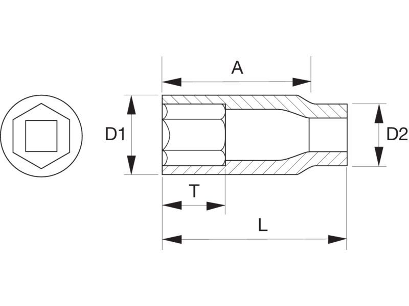 Produktbild 1" Kraft-Steckschlüssel-Einsatz, lang, Sechskant, 33 mm, phosphatiert bild 3