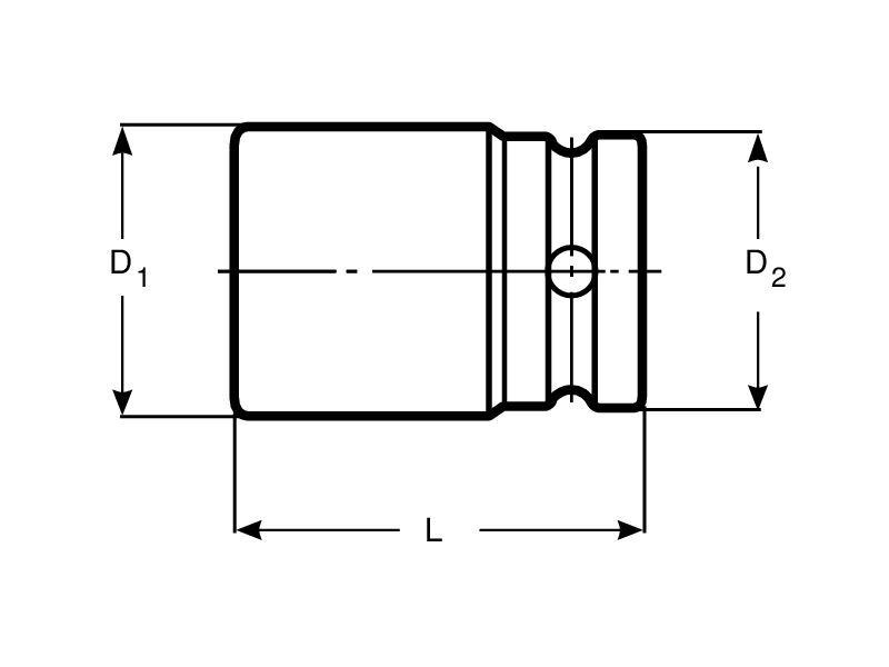 Produktbild 1–1/2" Kraft-Steckschlüssel-Einsatz, lang, Sechskant, 2–13/16", phosphatiert bild 3