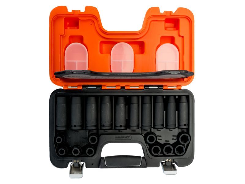 Produktbild 1/2" Kraft-Steckschlüssel-Satz, gemischt, Vierkantantrieb, Sechskantprofil, metr bild 2