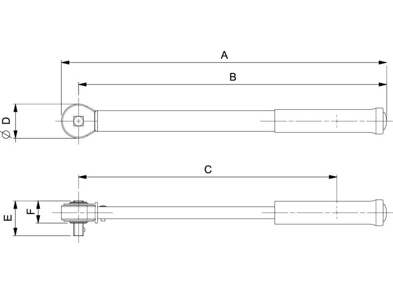 Produktbild Mechanischer Klick-Drehmomentschlüssel, einstellbar, mit markierter Messskala &  bild 2