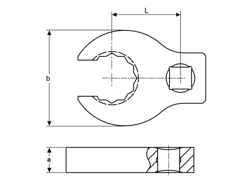 Produktbild 3/8"-Krähenfuß-Ringschlüssel mit Vierkantantrieb, 23 mm bild 3