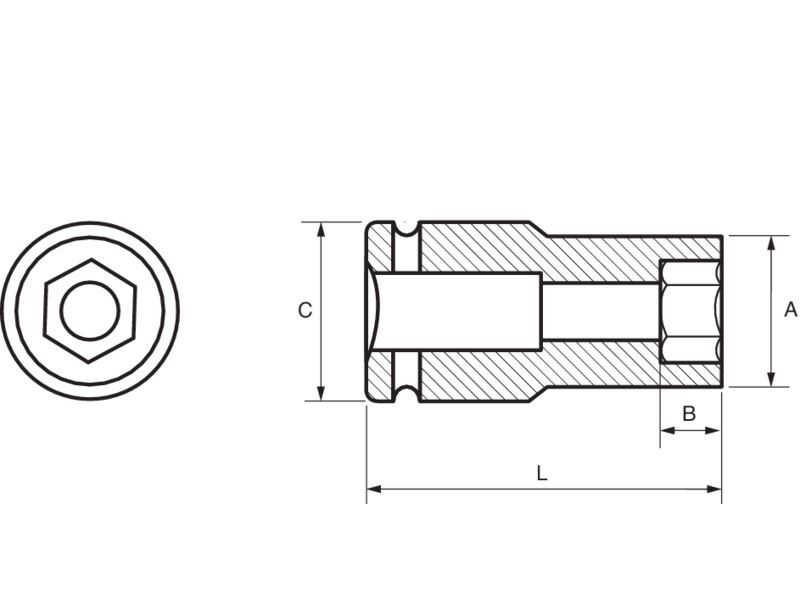 Produktbild 3/4" Kraft-Steckschlüssel-Einsätze, lange Ausführung, Sechskant, 21 mm bild 2