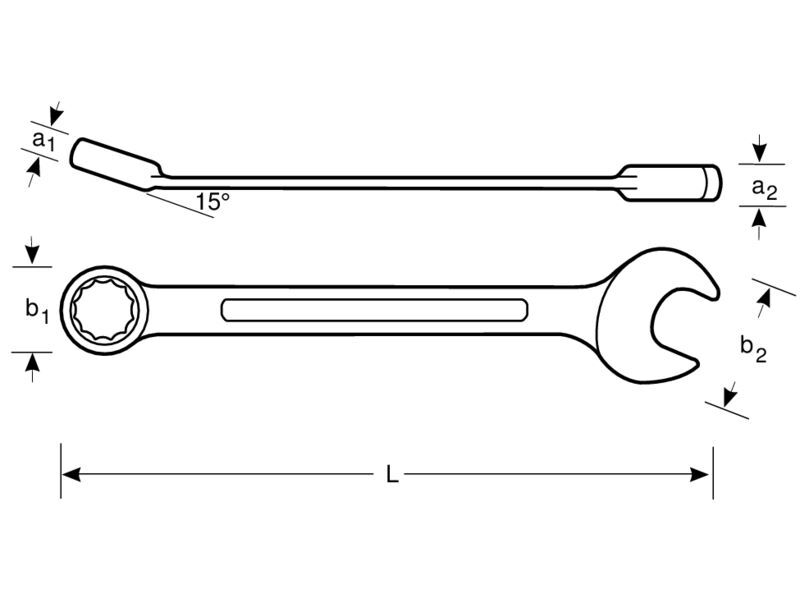 Produktbild 2.1/8" Ring-Maulschlüssel aus Kupferberyllium, funkenfrei, Zoll, 560 mm bild 2