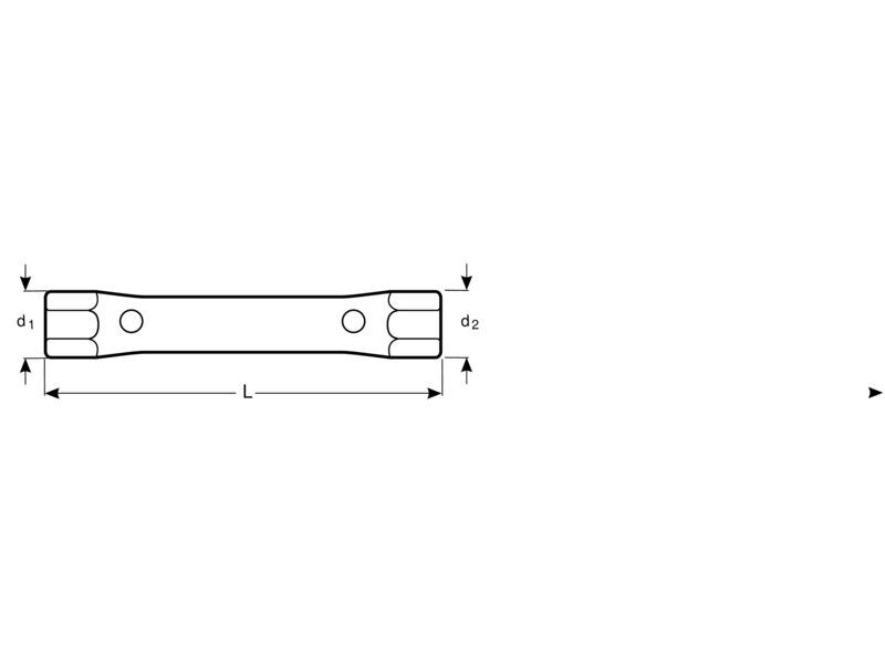 Produktbild Rohrförmiger Doppelsteckschlüssel, 14 mm × 17 mm, verchromt, 147 mm bild 3
