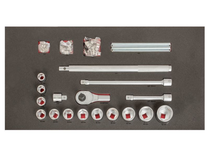 Produktbild Schaumstoffeinlage für 40"-Werkstattwagen, Metallklammern für 1/4", 3/8", 1/2" S bild 2