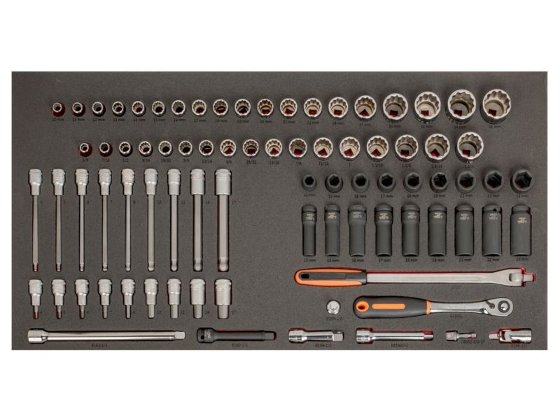 Produktbild Schaumstoffeinlage für 40"-Werkstattwagen, 1/2" metrische & Zoll-Steckschlüssels bild 2