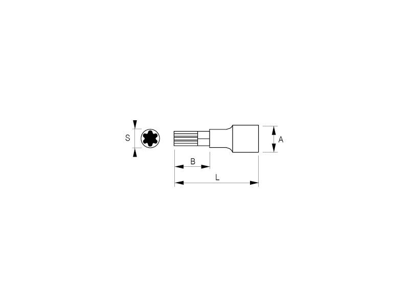 Produktbild 1/2" Schraubendreher-Einsätze für Torx-Schrauben, T60 x 60 mm bild 2