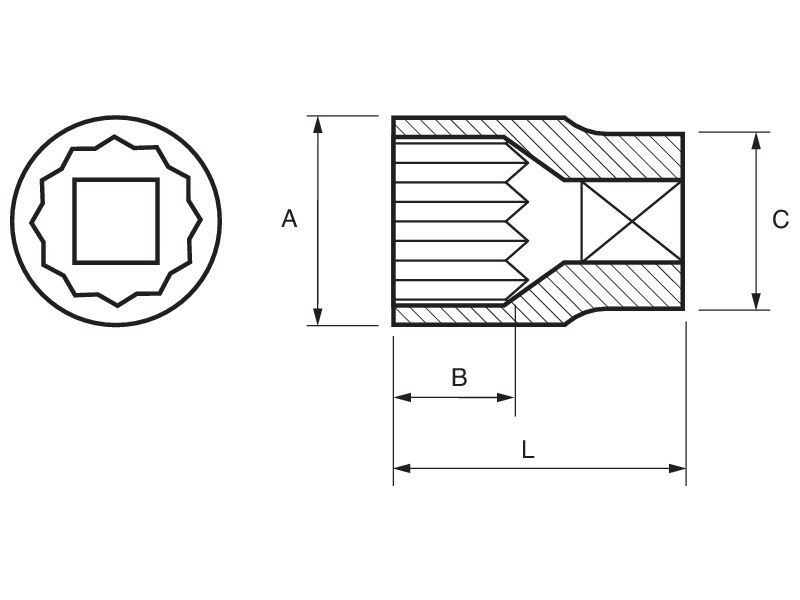 Produktbild 1/2" Steckschlüssel-Einsätze, Doppelsechskant, 32 mm bild 2