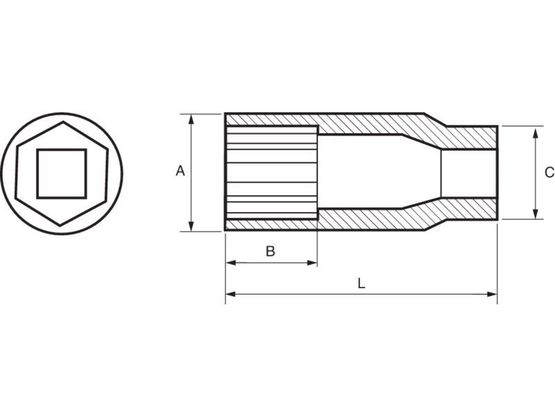 Produktbild 1/4" Steckschlüssel-Einsätze, lange Ausführung, Sechskant, 12 mm bild 2