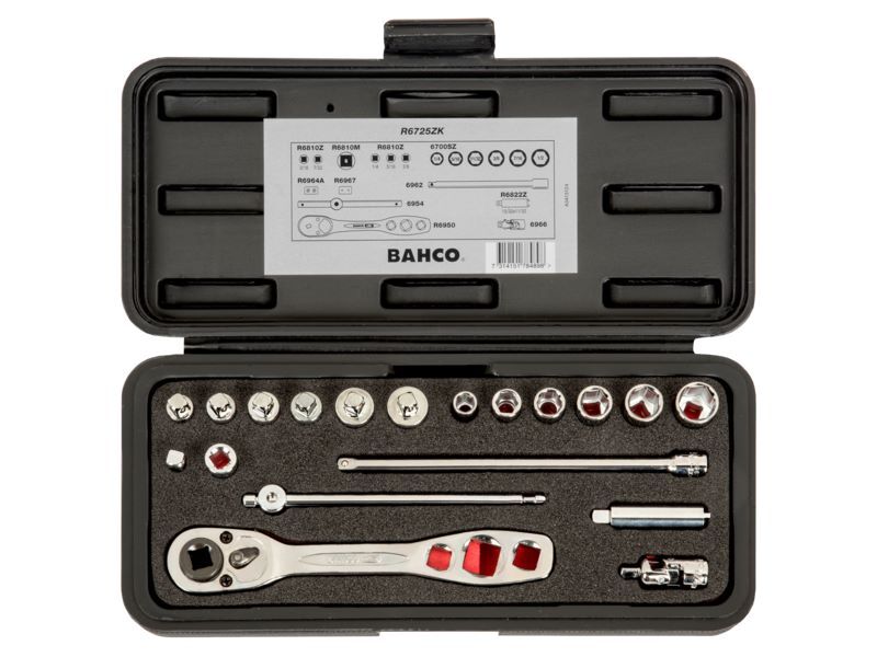 Produktbild 1/4" Steckschlüssel-Satz, Zoll, Sechskant, inklusive Umschaltknarre für Kältetec bild 2