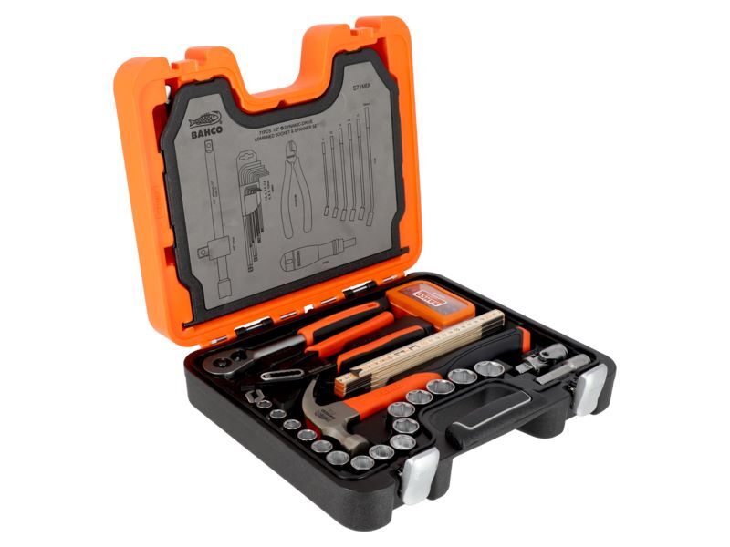 Produktbild 1/2" Steckschlüsselsatz, metrisch, Sechskant, inkl. Schraubenschlüssel, Bits, Ha bild 2