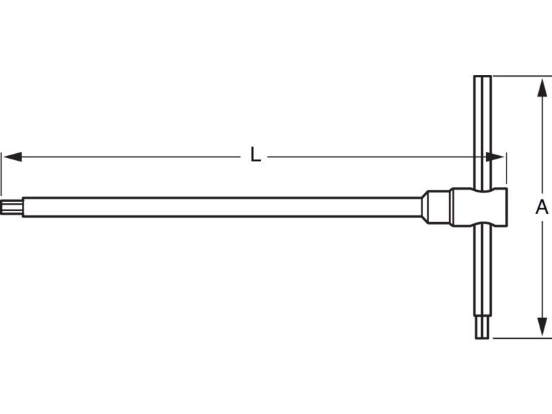 Produktbild 1/2" T-Griff-Stange mit drehbarem Aluminiumhalter bild 2