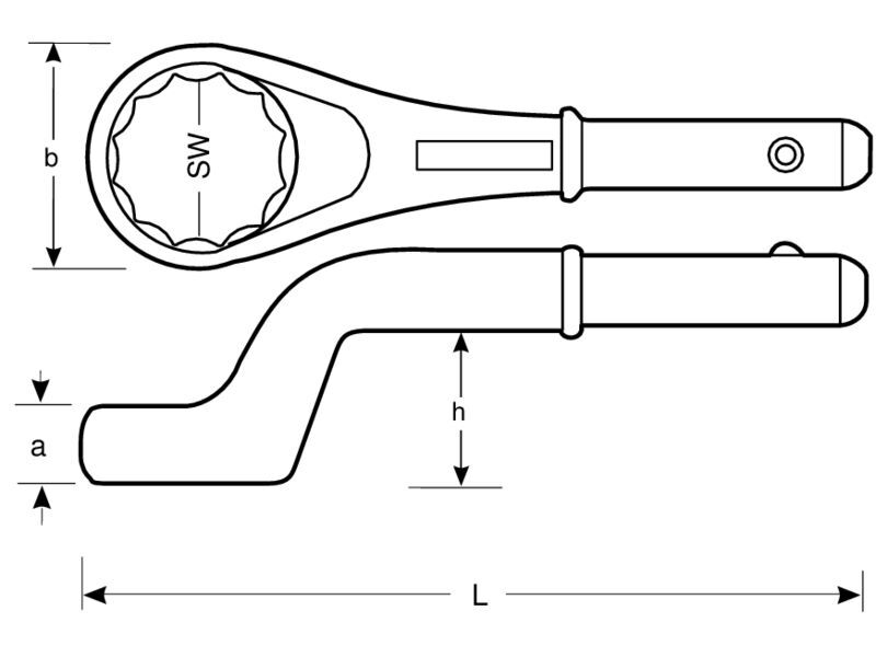 Produktbild Tiefgekröpfter 95 mm Ringschlüssel, besonders robust, 410 mm bild 3