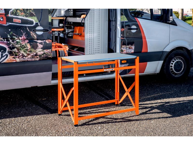 Produktbild Tragbare Werkbank aus MDF, verzinkt, orange, 1200 mm × 510 mm × 840 mm bild 3