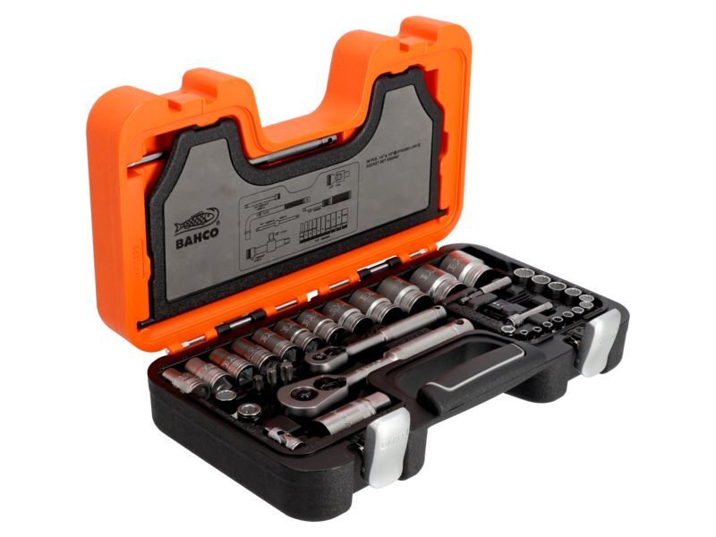 Produktbild 1/4" und 1/2" Steckschlüssel-Satz, metrisch, Zwölfkant, Vierkantantrieb, Umschal bild 2