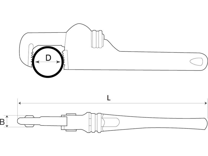 Produktbild Universal-Rohrzange aus Aluminium, 76 mm bild 2