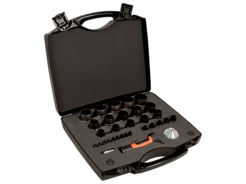 Produktbild Bahco Wechselbarer Lochstanzen-Satz 2–50 mm 32 teilig im Kunststoffkoffer