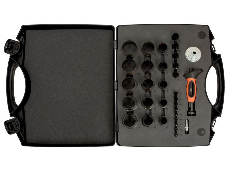 Produktbild Wechselbarer Lochstanzen-Satz 2–50 mm – 32-teilig im Kunststoffkoffer bild 2