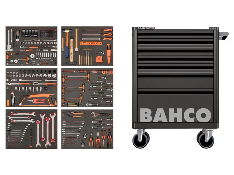 Produktbild Bahco Werkstattwagen 952 x 510 x 782 mm mit Allzweck-Werkzeugsatz 346 teilig