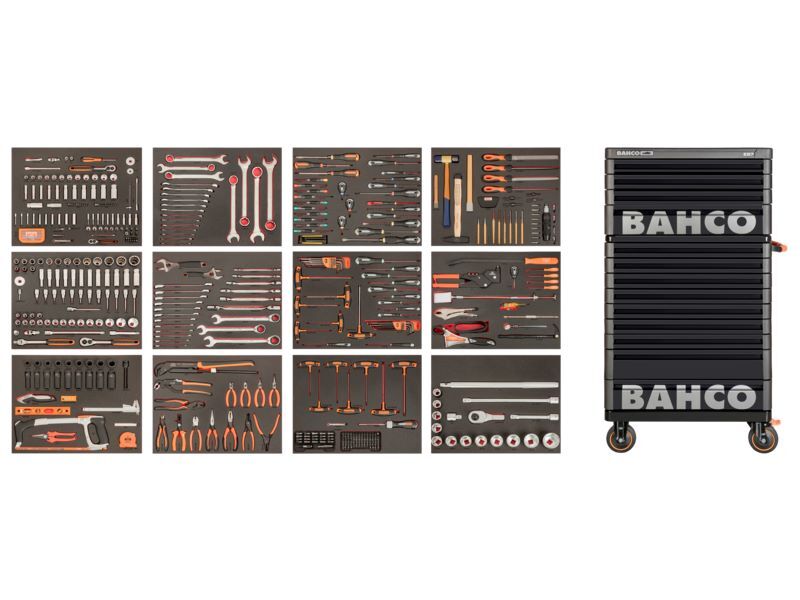 Produktbild Bahco Werkstattwagen mit Allzweck-Werkzeugsatz 1360x510x820 mm 560 teilig