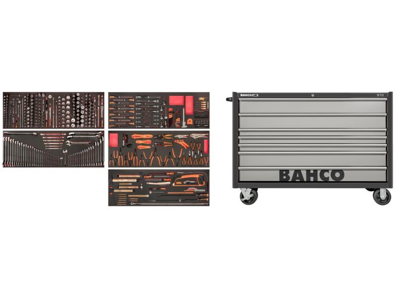 Produktbild Bahco Werkstattwagen mit universellen Werkzeugen 986x501x1430 mm 488 teilig