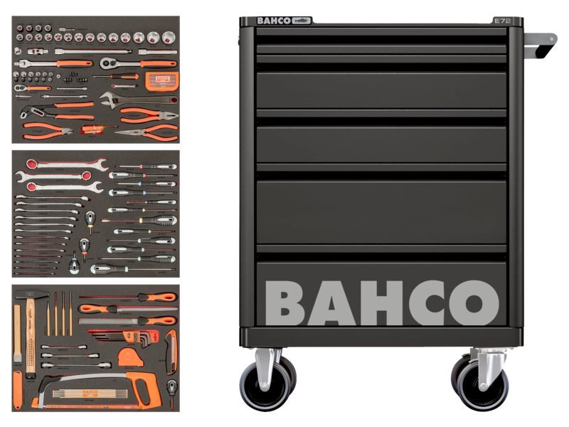 Produktbild Bahco Werkstattwagen mit Werkzeugsatz 952 x 510 x 782 mm 158 teilig RAL 9005