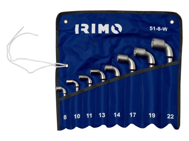 Produktbild Bahco Doppel Steckschlüsselsatz gebogen 12-kant 8 teilig in Rolltasche