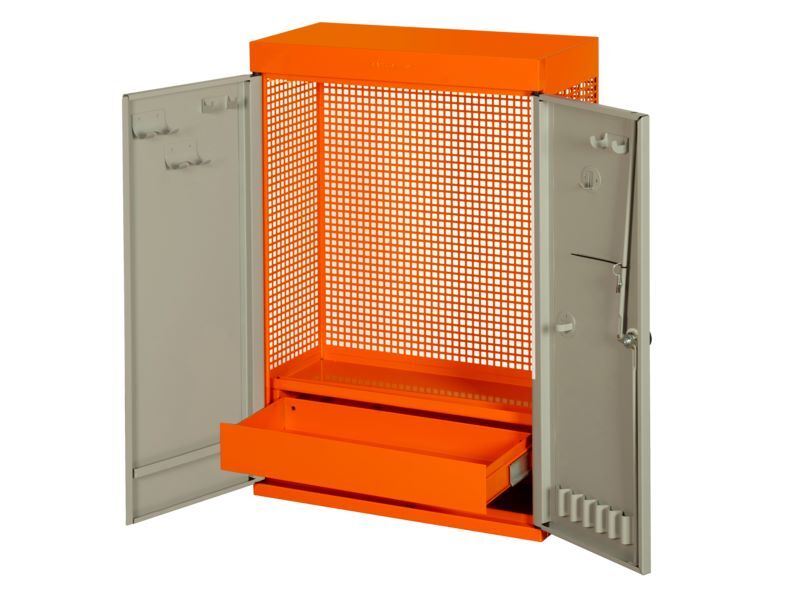 Produktbild Zweitüriger Werkzeugschrank für Wandmontage, orange, 900 mm × 250 mm × 602 mm bild 2