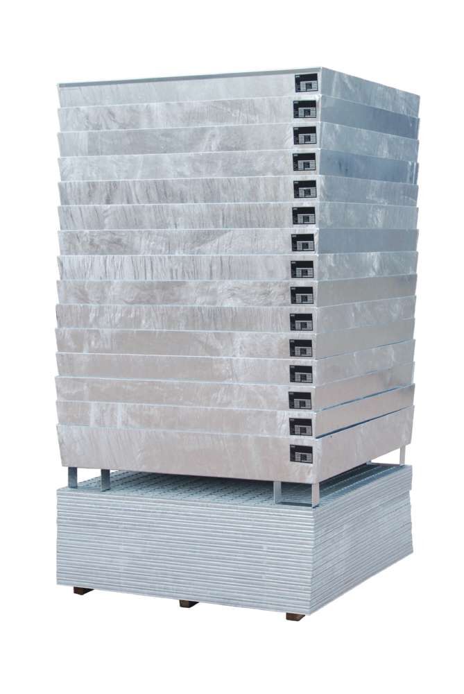 Bauer Auffangwanne AWS 4 200 feuerverzinkt 1200 x 280 x 1200 mm Produktbild Bauer Auffangwanne AWS 4 200 feuerverzinkt 1200 x 280 x 1200 mm