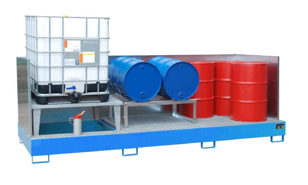 Bauer Auffangwanne AWA 31 3850 x 780 x 1460 mm lackiert lichtblau Produktbild Bauer Auffangwanne AWA 31 3850 x 780 x 1460 mm lackiert lichtblau bild 2