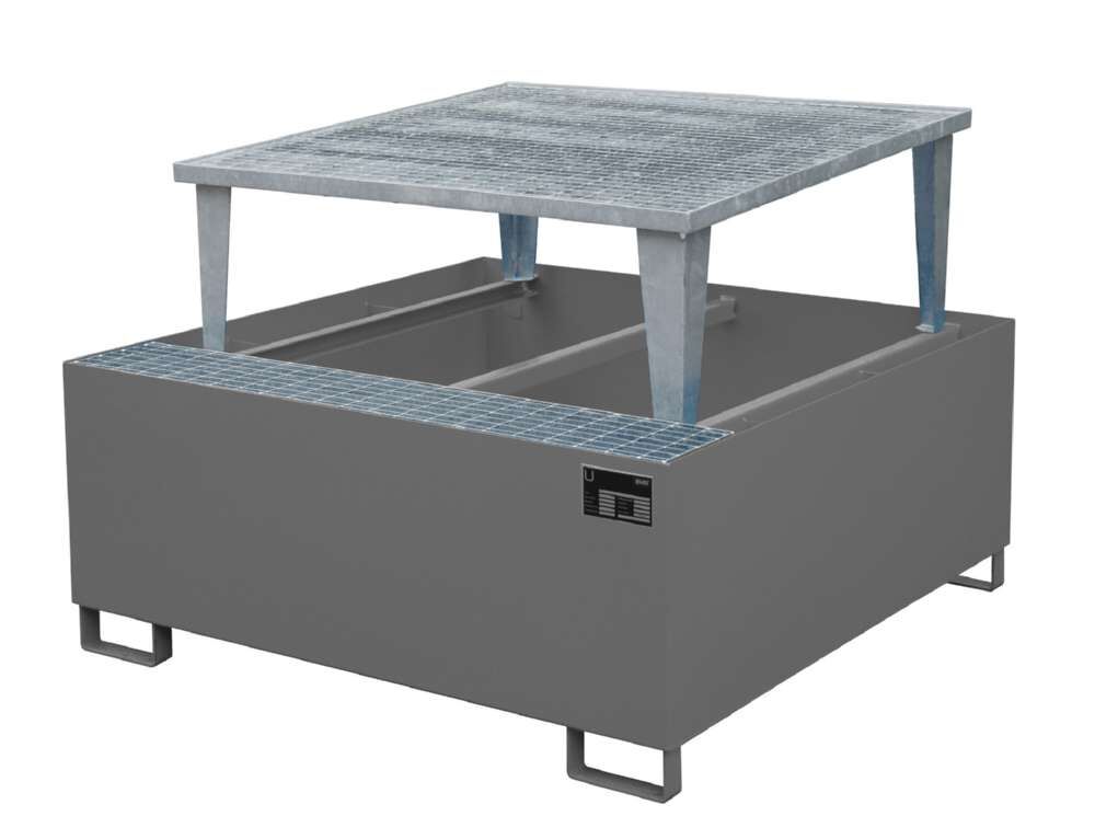 Bauer Auffangwanne AWA 1000 Liter 1460 x 1090 x 1460 mm lackiert mausgrau Produktbild Bauer Auffangwanne AWA 1000 Liter 1460 x 1090 x 1460 mm lackiert mausgrau