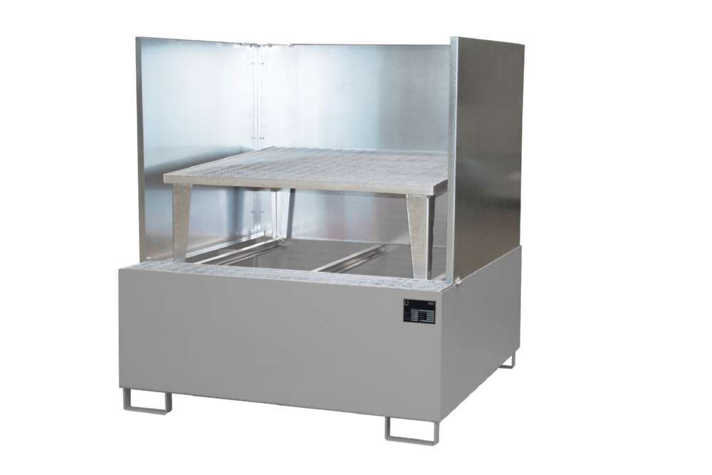 Produktbild Bauer Auffangwanne AWA 1000 Liter 1460 x 1090 x 1460 mm lackiert mausgrau bild 2