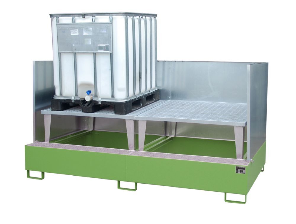 Bauer Südlohn Auffangwanne Auffangvolumen 1000 Liter AWA 1000-2 SW lackiert Resedagrün Produktbild Bauer Südlohn Auffangwanne Auffangvolumen 1000 Liter AWA 1000-2 SW lackiert Resedagrün