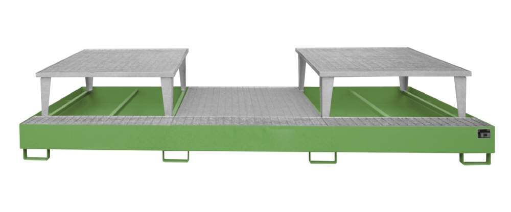 Bauer Auffangwanne AWA 32 3850 x 780 x 1460 mm lackiert resedagrün Produktbild Bauer Auffangwanne AWA 32 3850 x 780 x 1460 mm lackiert resedagrün