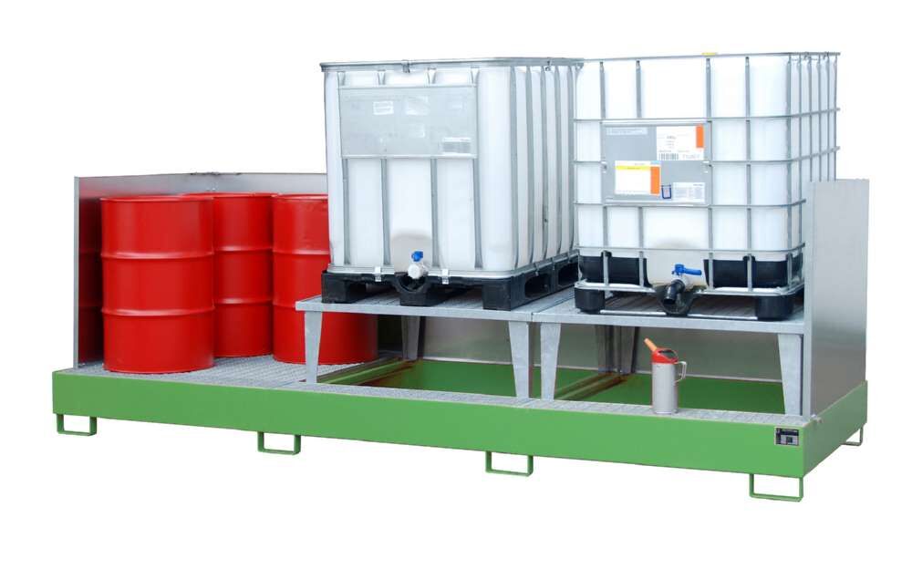 Bauer Auffangwanne AWA 32 3850 x 780 x 1460 mm lackiert resedagrün Produktbild Bauer Auffangwanne AWA 32 3850 x 780 x 1460 mm lackiert resedagrün bild 2