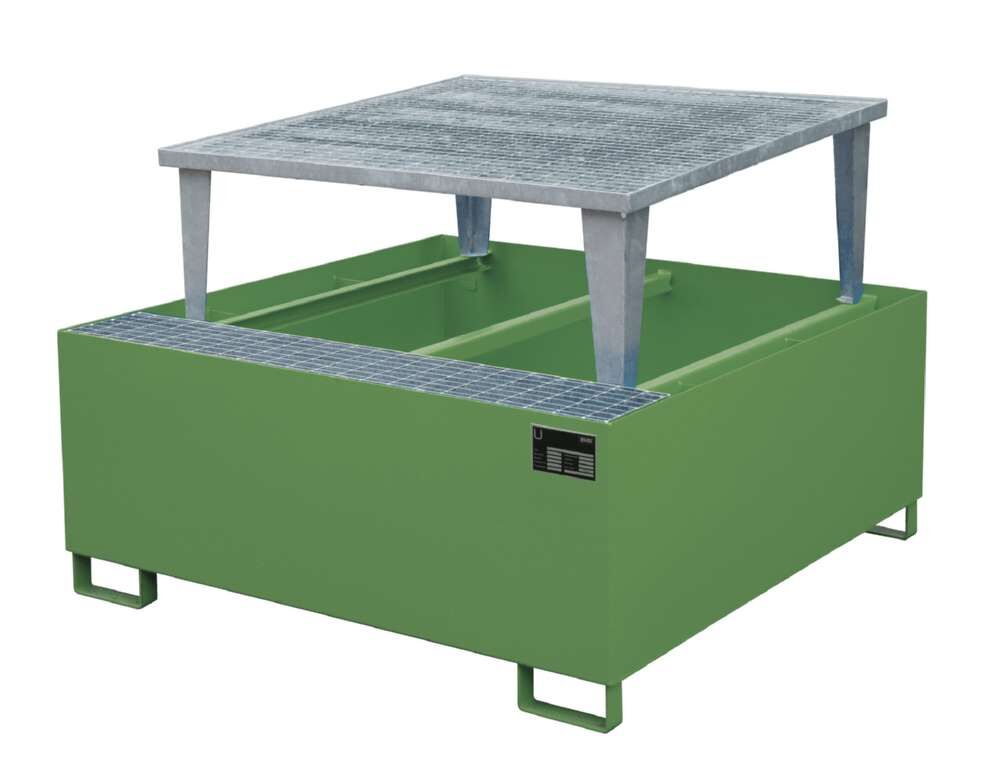 Bauer Auffangwanne AWA 1000 Liter 1460 x 1090 x 1460 mm lackiert resedagrün Produktbild Bauer Auffangwanne AWA 1000 Liter 1460 x 1090 x 1460 mm lackiert resedagrün