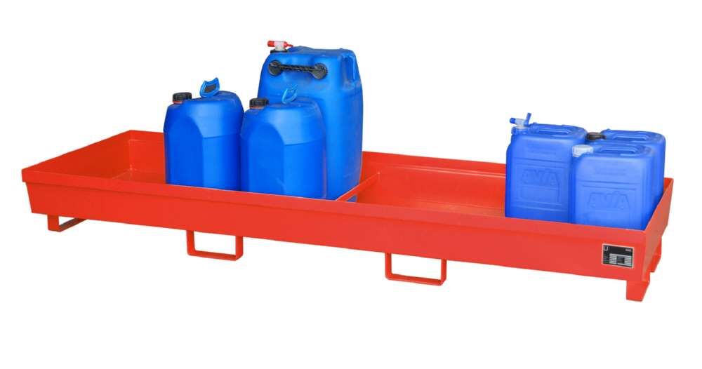 Bauer Auffangwanne AO4B 2400 x 285 x 800 mm lackiert feuerrot Produktbild Bauer Auffangwanne AO4B 2400 x 285 x 800 mm lackiert feuerrot