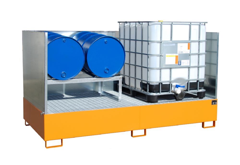 Bauer Südlohn Auffangwanne AW 1000-2/SW lackiert Gelborange H 1440 x B 2670 mm Produktbild Bauer Südlohn Auffangwanne AW 1000-2/SW lackiert Gelborange H 1440 x B 2670 mm